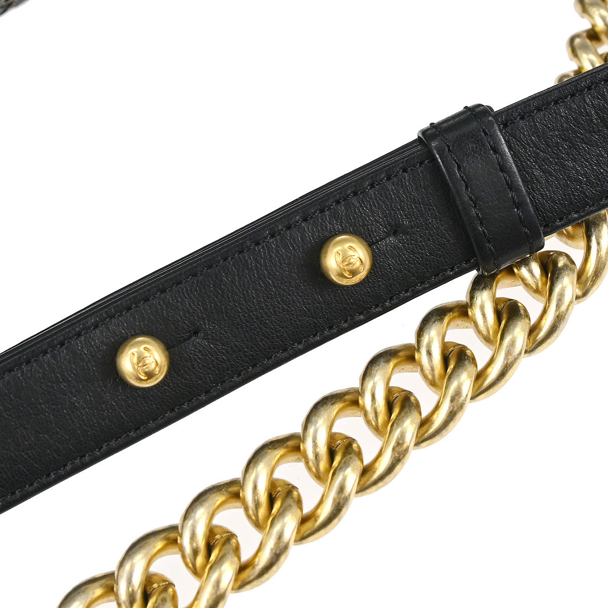 Boy Chanel Black Lambskin Large Shoulder Bag