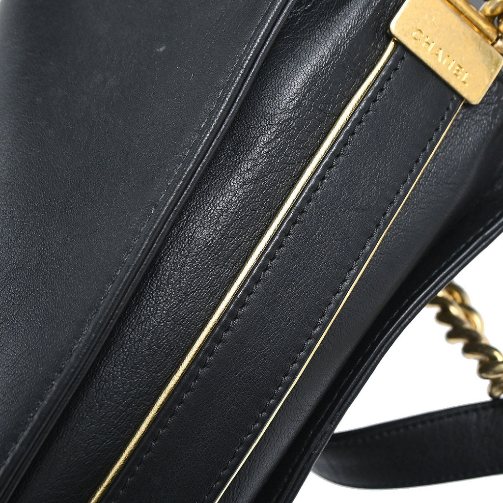 Boy Chanel Black Lambskin Large Shoulder Bag