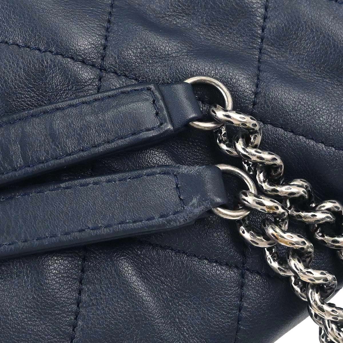 Chanel Navy Lambskin Coco Pleats Flap Bag Shoulder Bag