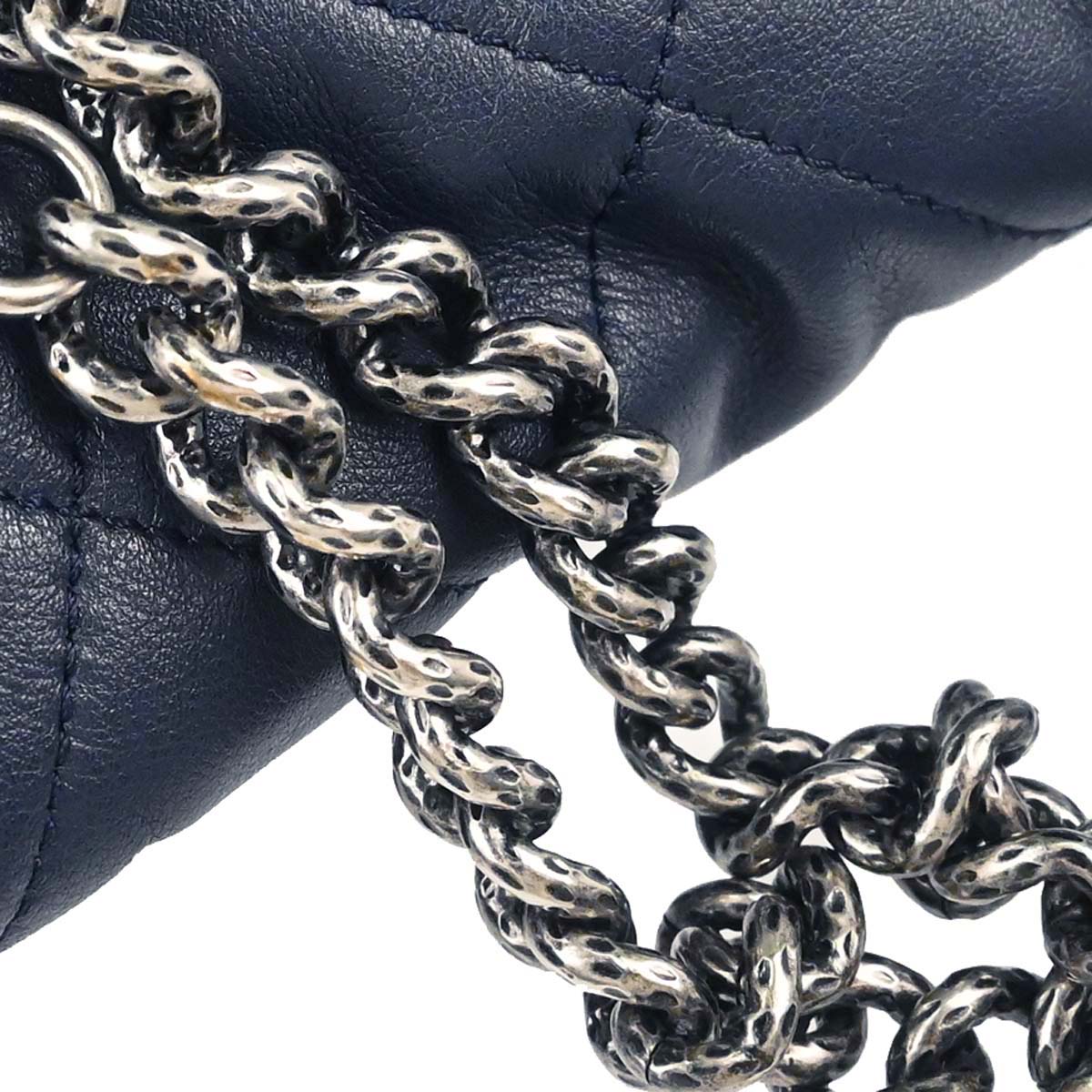 Chanel Navy Lambskin Coco Pleats Flap Bag Shoulder Bag