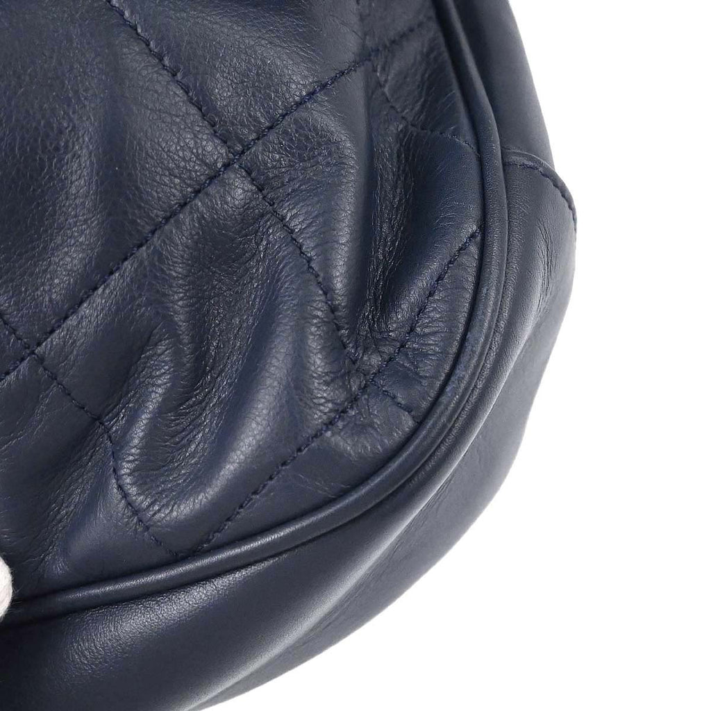 Chanel Navy Lambskin Coco Pleats Flap Bag Shoulder Bag