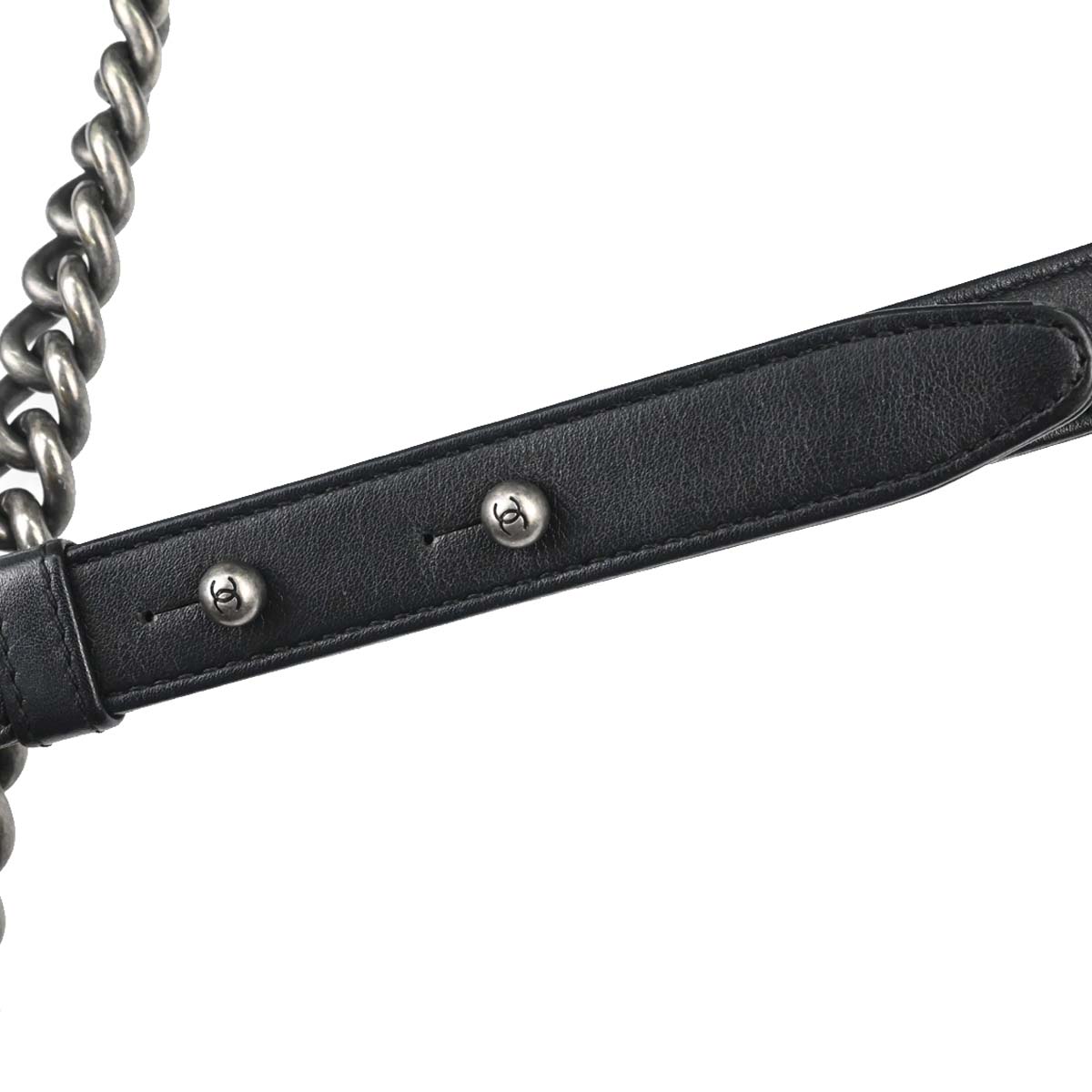 Boy Chanel 2018 Black Lambskin Medium Double Chain Shoulder Bag