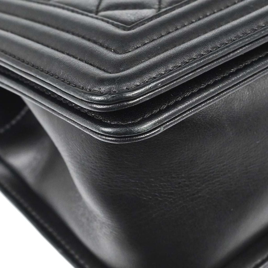 Boy Chanel 2018 Black Lambskin Medium Double Chain Shoulder Bag