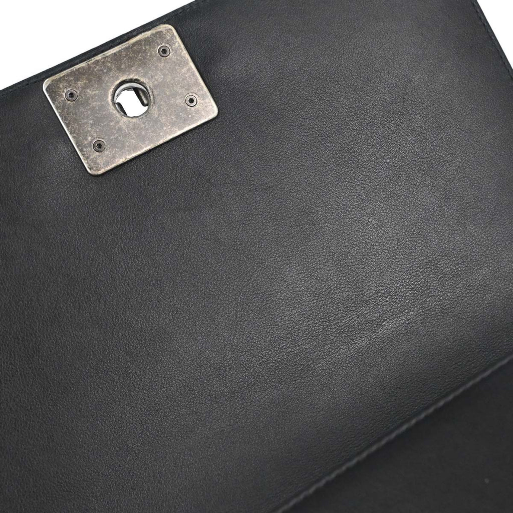 Boy Chanel 2018 Black Lambskin Medium Double Chain Shoulder Bag