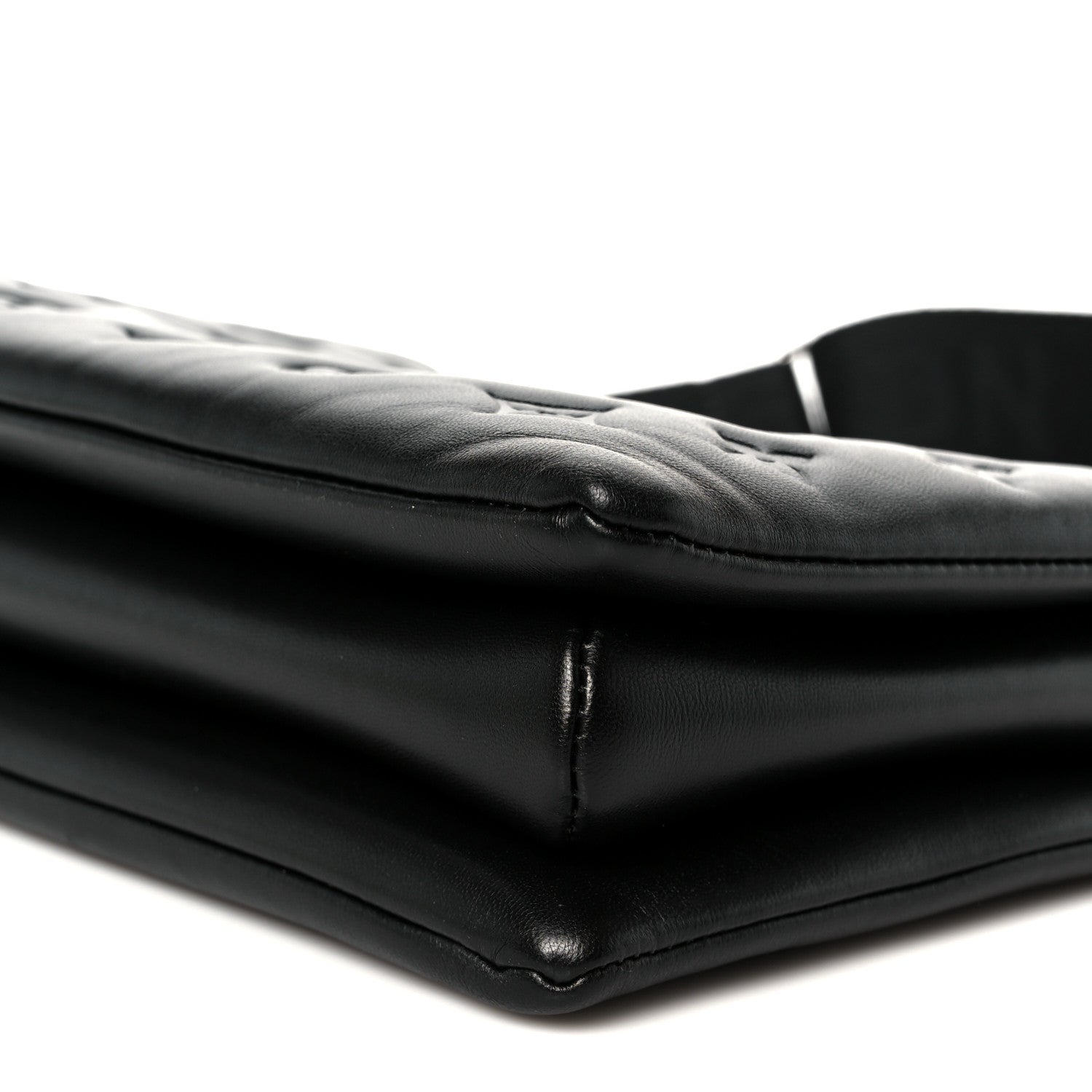 Louis Vuitton Lambskin Embossed Monogram Coussin PM Black