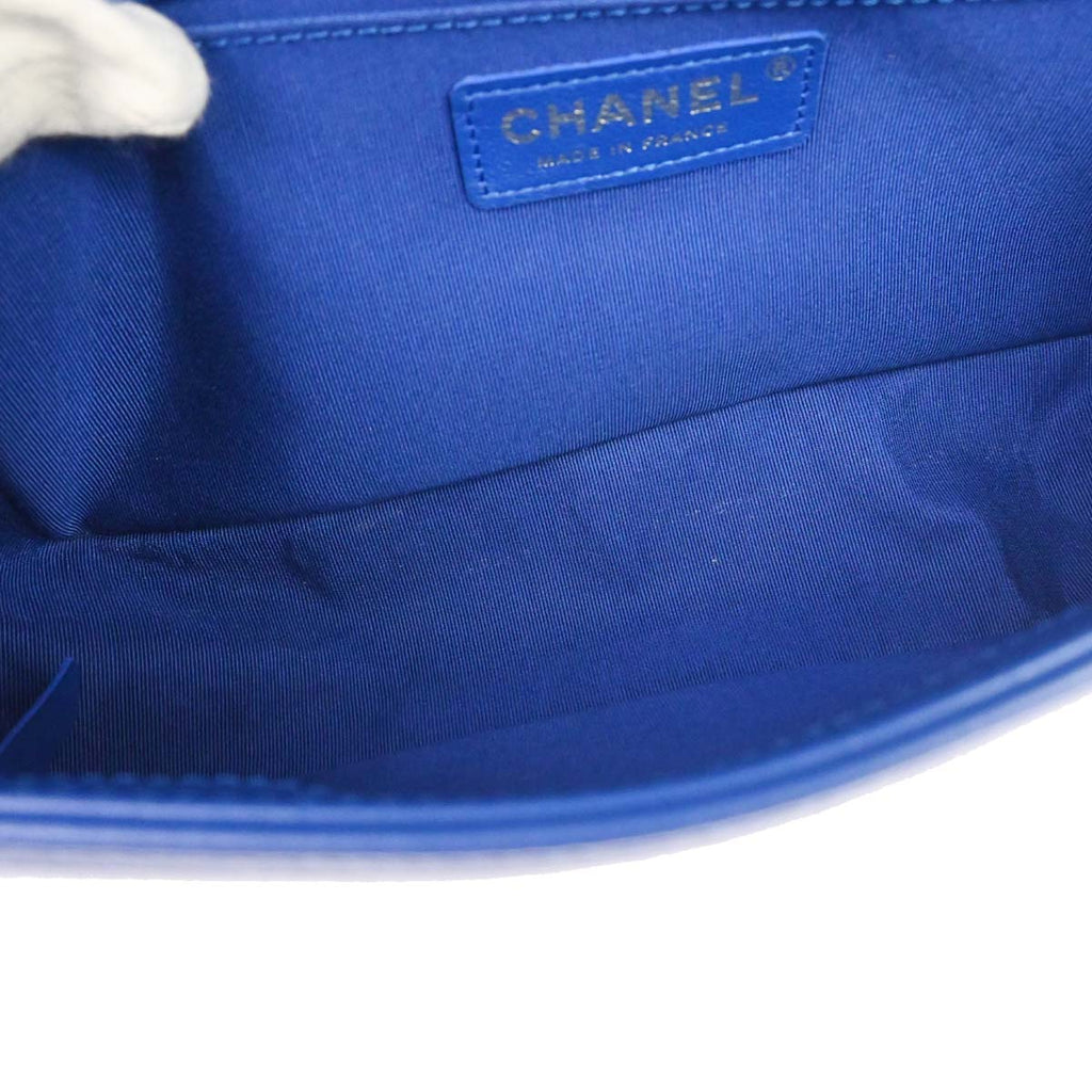 Boy Chanel Blue Tweed Medium Shoulder Bag