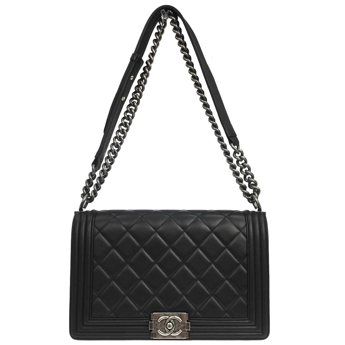 Boy Chanel 2014 Black Lambskin Medium Shoulder Bag