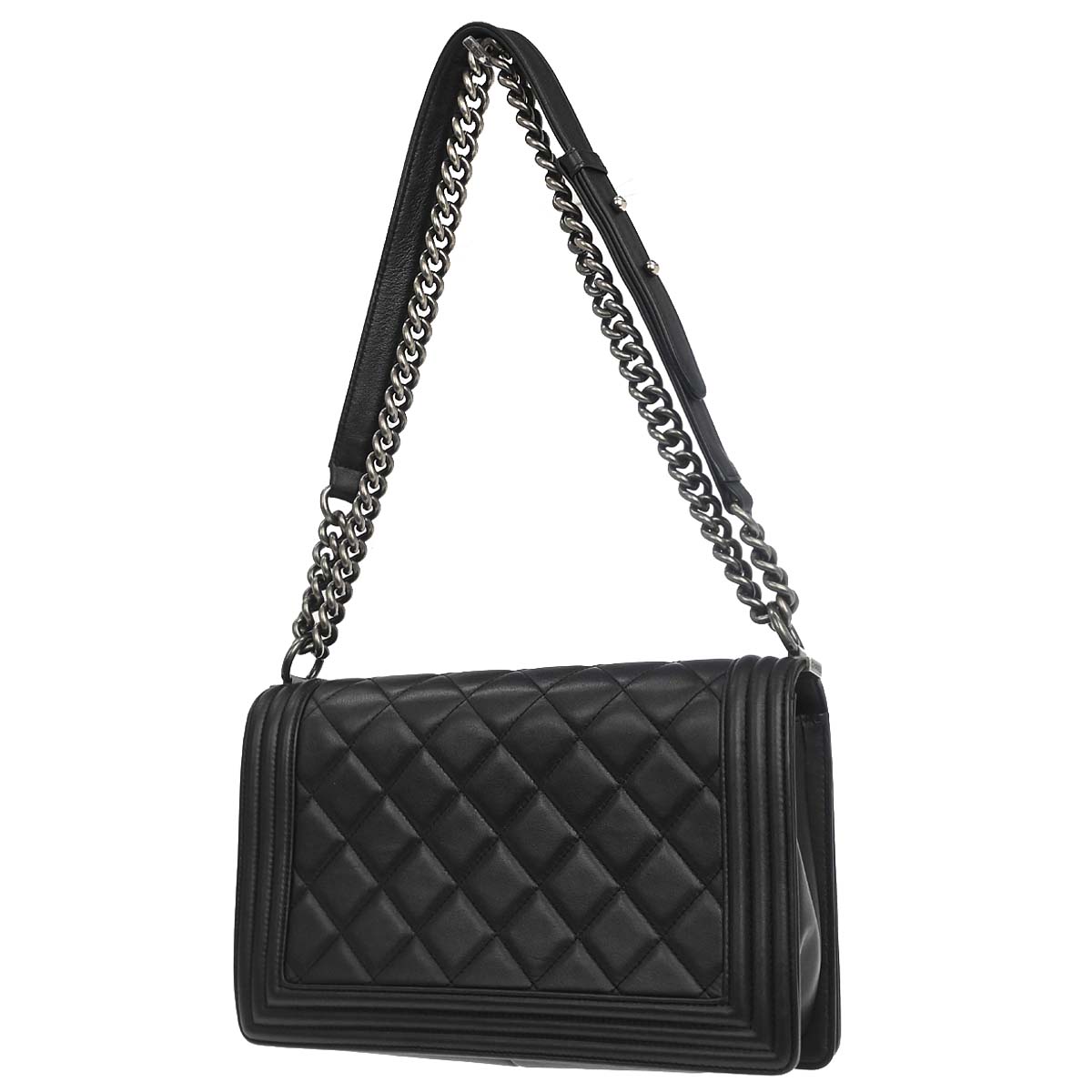 Boy Chanel 2014 Black Lambskin Medium Shoulder Bag