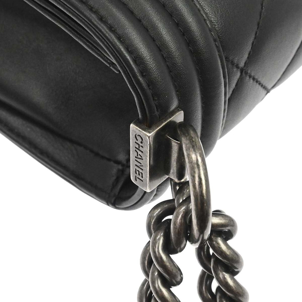 Boy Chanel 2014 Black Lambskin Medium Shoulder Bag