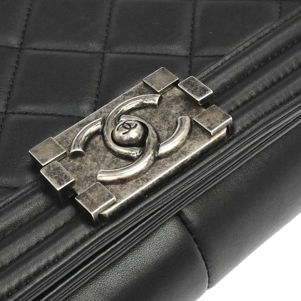 Boy Chanel 2014 Black Lambskin Medium Shoulder Bag