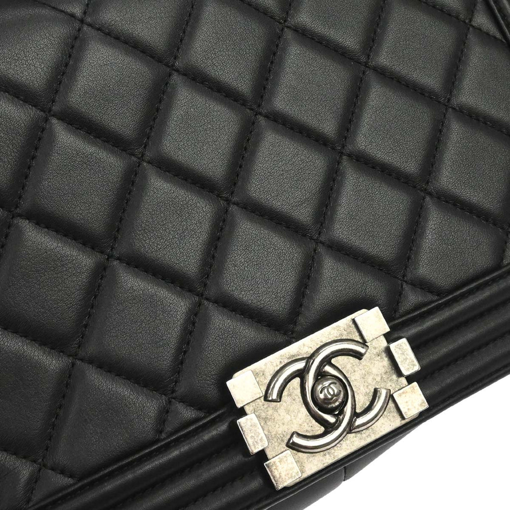 Boy Chanel 2014 Black Lambskin Medium Shoulder Bag