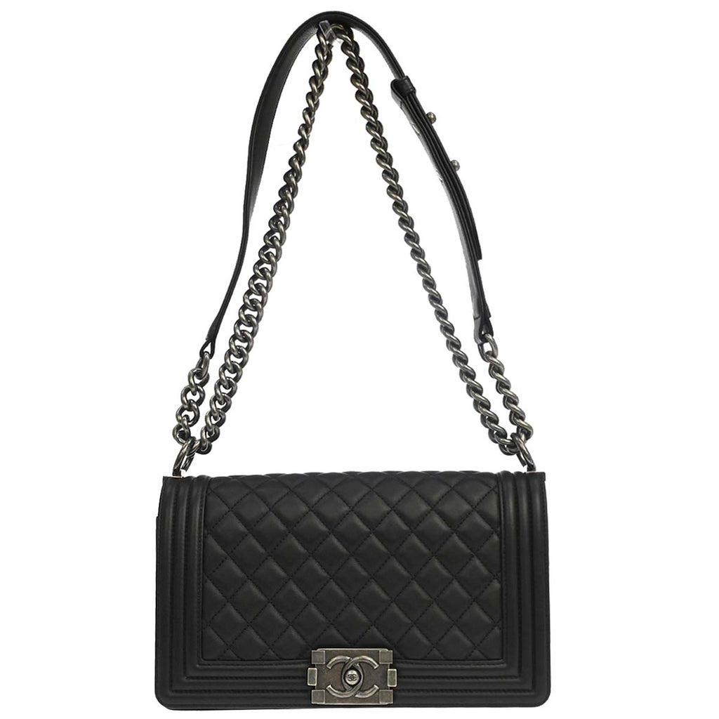 Boy Chanel Black Lambskin Medium Shoulder Bag