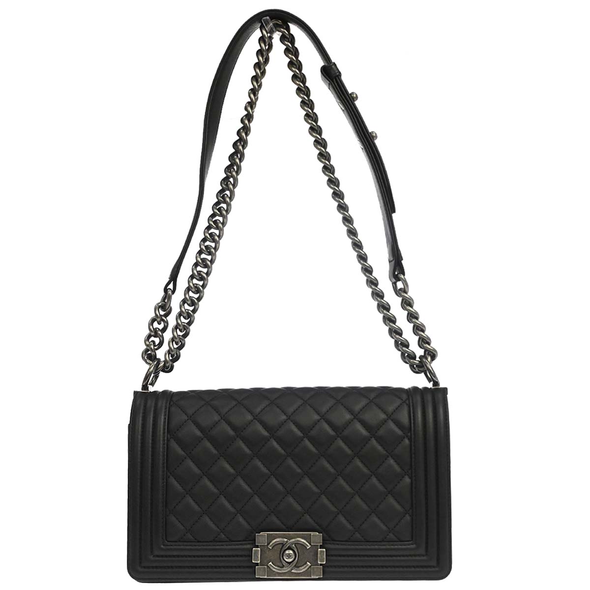 Boy Chanel Black Lambskin Medium Shoulder Bag