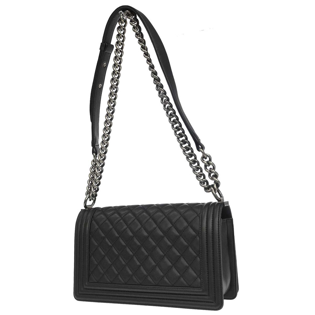 Boy Chanel Black Lambskin Medium Shoulder Bag