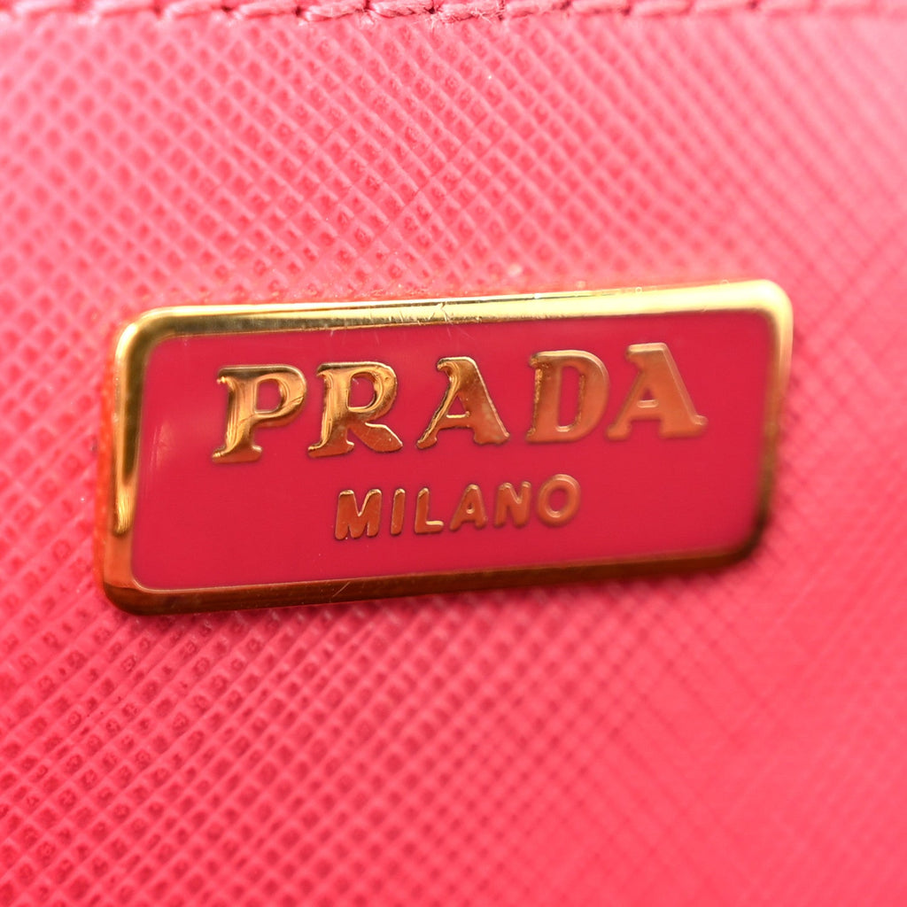 Prada Saffiano Lux Mini Promenade Tote Fuxia