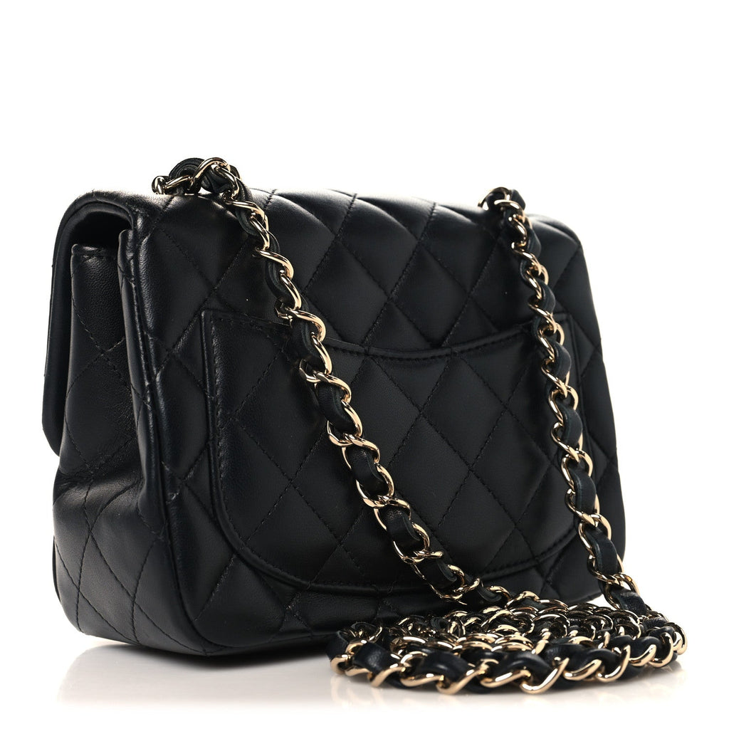 Chanel Lambskin Quilted Mini Square Flap Black