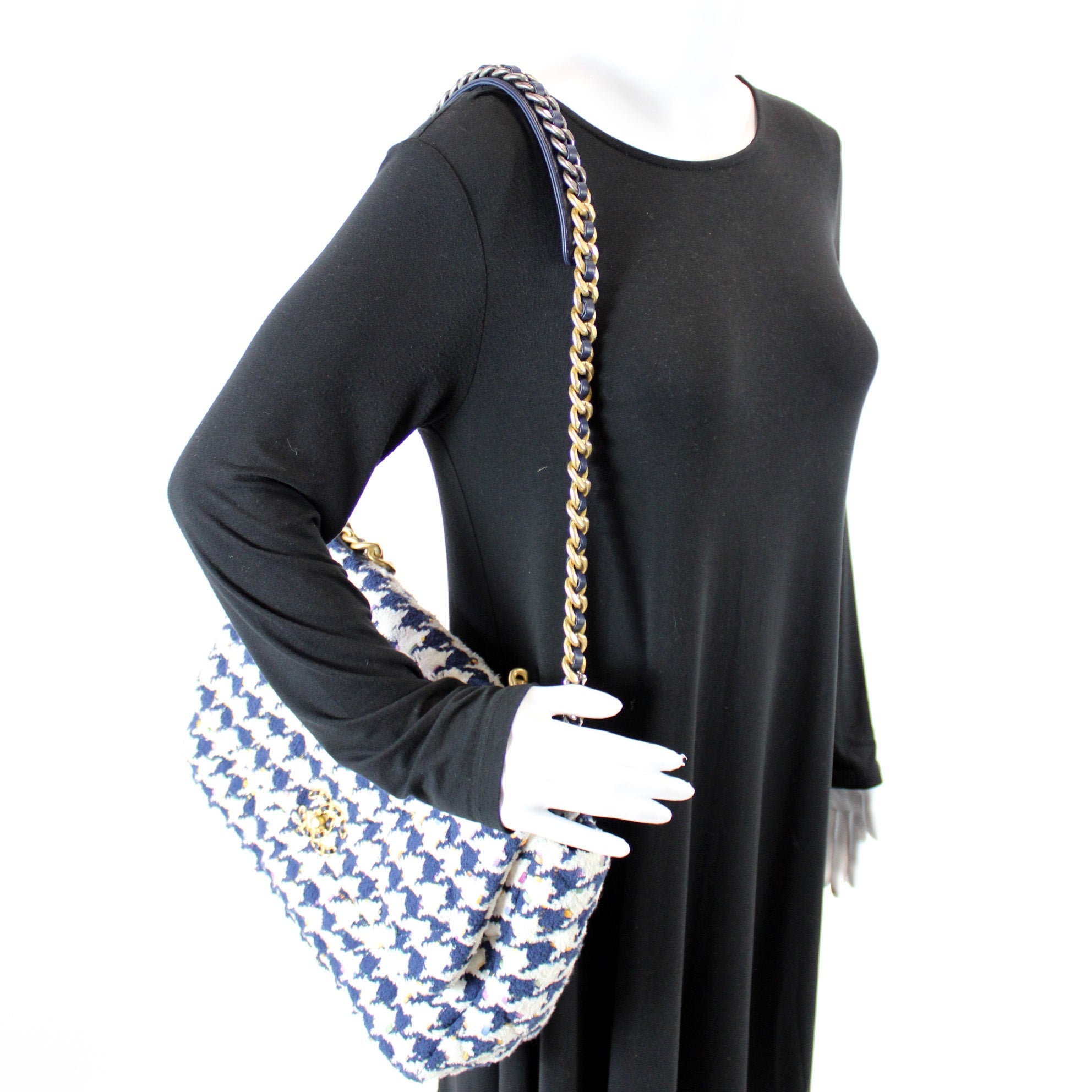 Tweed Houndstooth 19 Maxi Flap