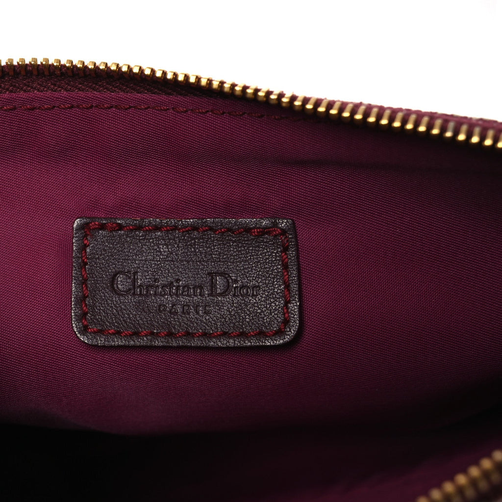 Christian Dior Monogram Mini Saddle Pochette Burgundy