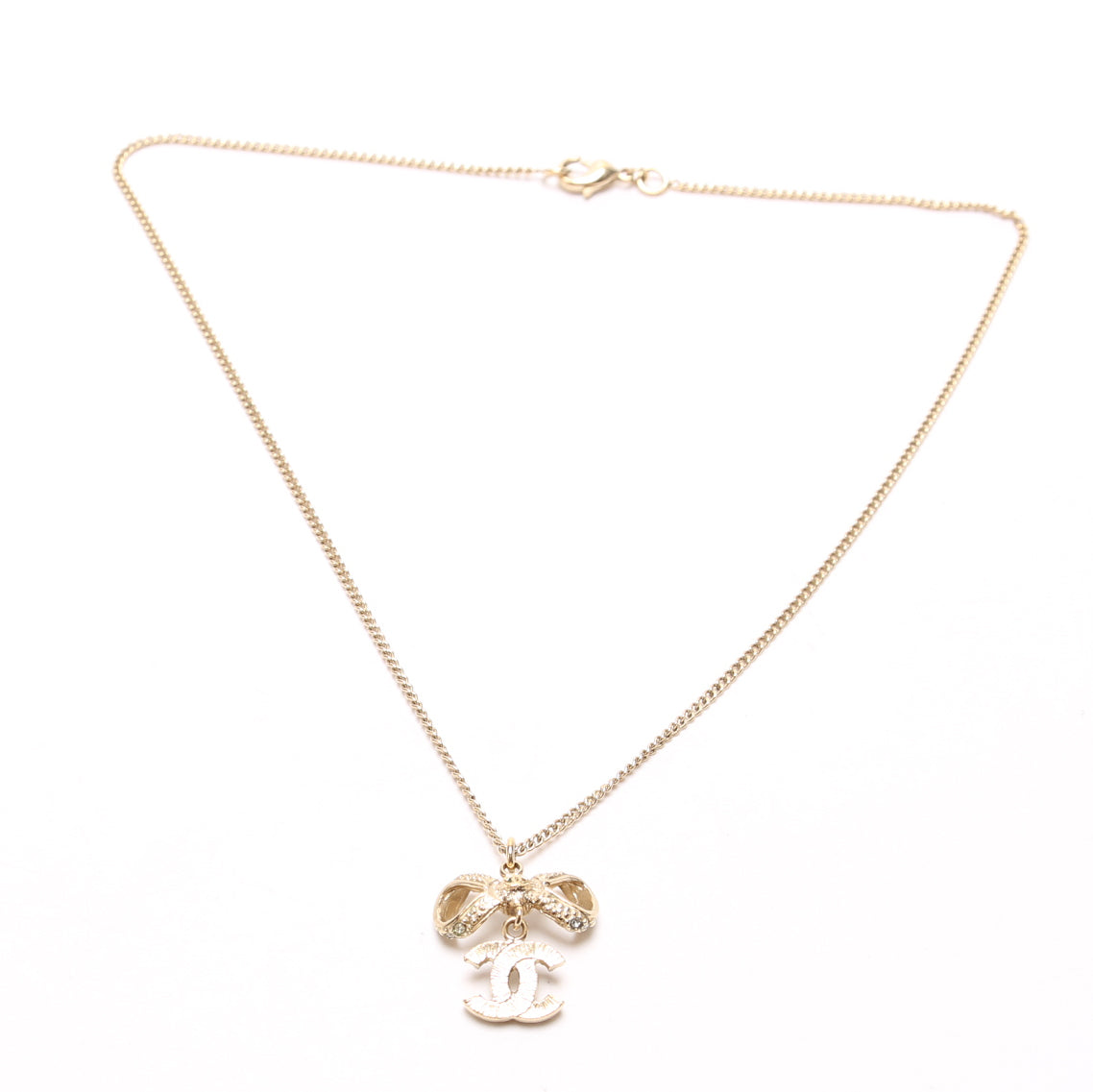 CC Bow Rhinestone Pendant