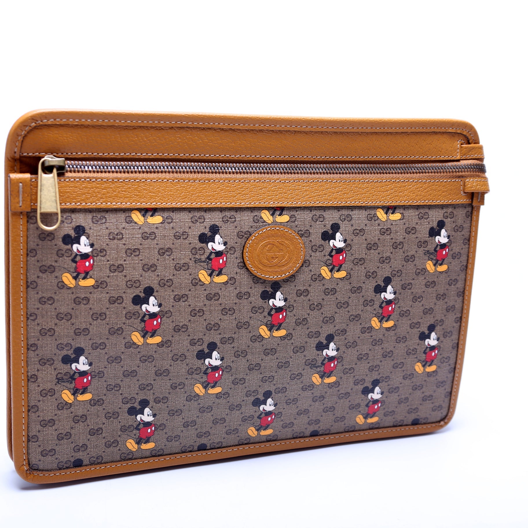 602552 Gucci X Disney GG Supreme Mickey Mouse Zip Pouch