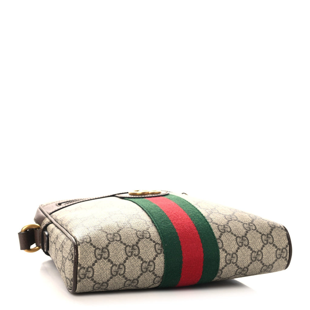Gucci GG Supreme Monogram Web Small Ophidia Messenger Bag Brown