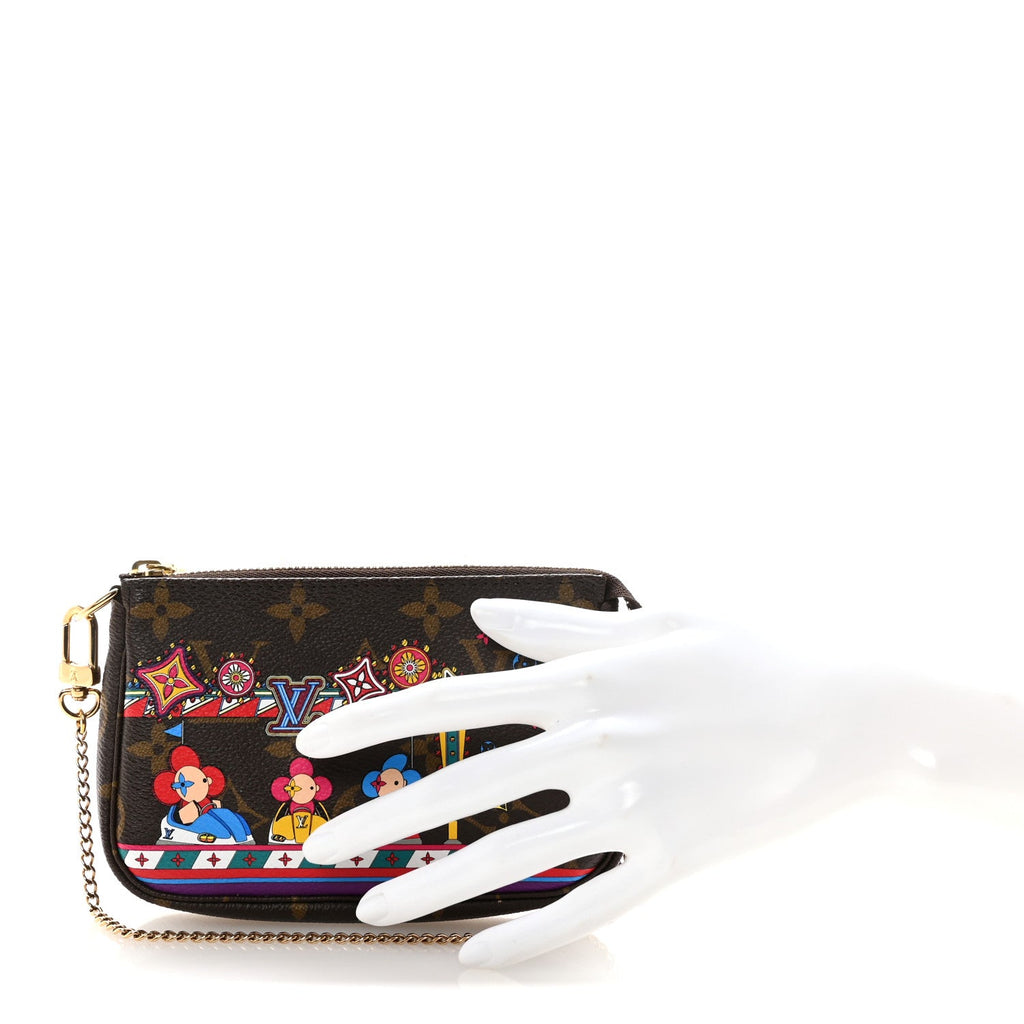 Louis Vuitton Monogram 2020 Christmas Animation Bumper Cars Mini Pochette Accessories Coquelicot