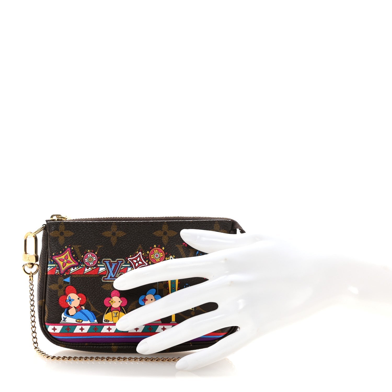 Louis Vuitton Monogram 2020 Christmas Animation Bumper Cars Mini Pochette Accessories Coquelicot