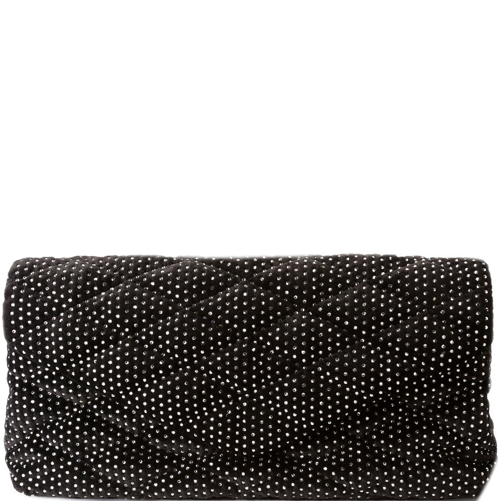 Sade Puffer Envelope Velvet and Lambskin with Rhinestone 655004