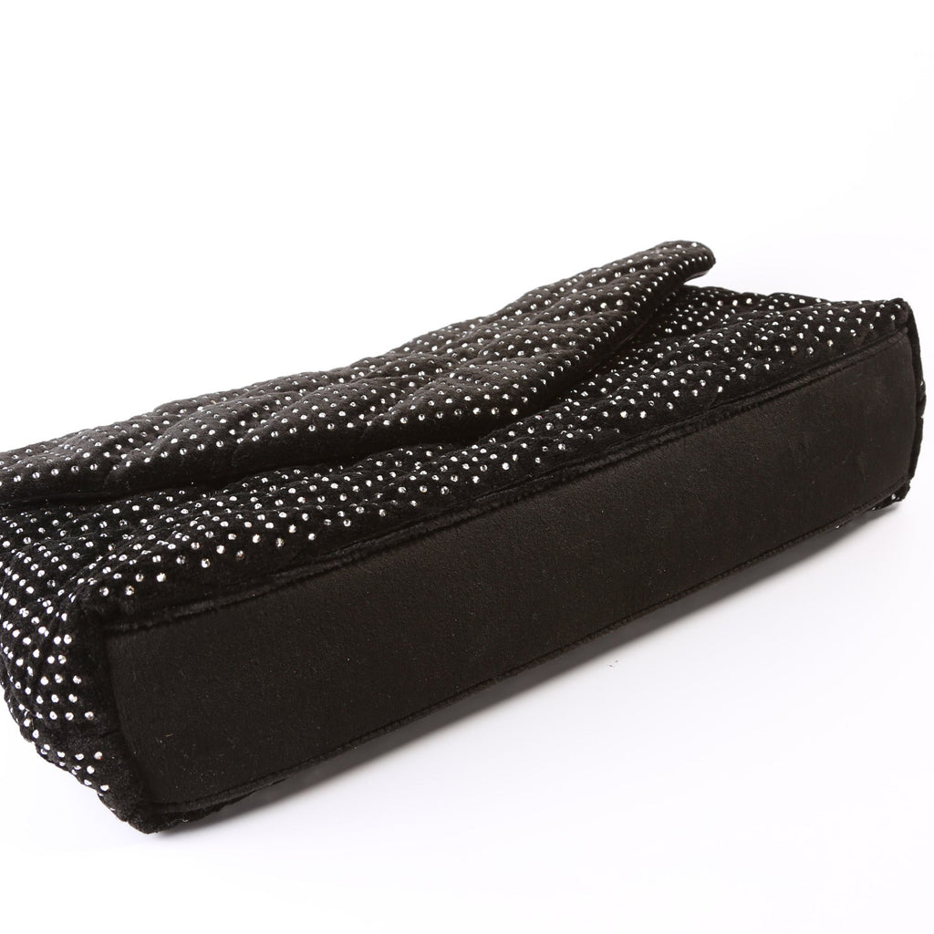 Sade Puffer Envelope Velvet and Lambskin with Rhinestone 655004