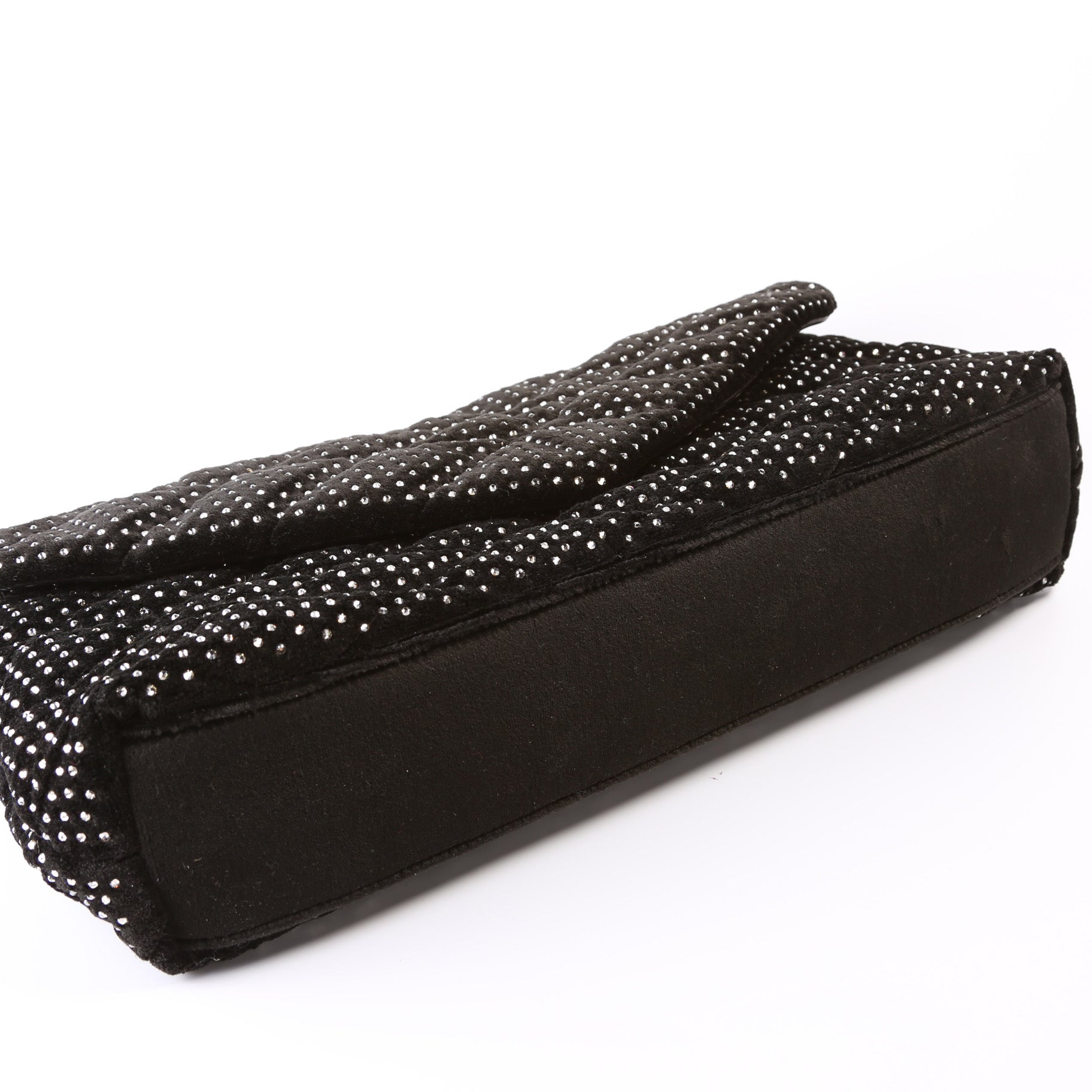 Sade Puffer Envelope Velvet and Lambskin with Rhinestone 655004