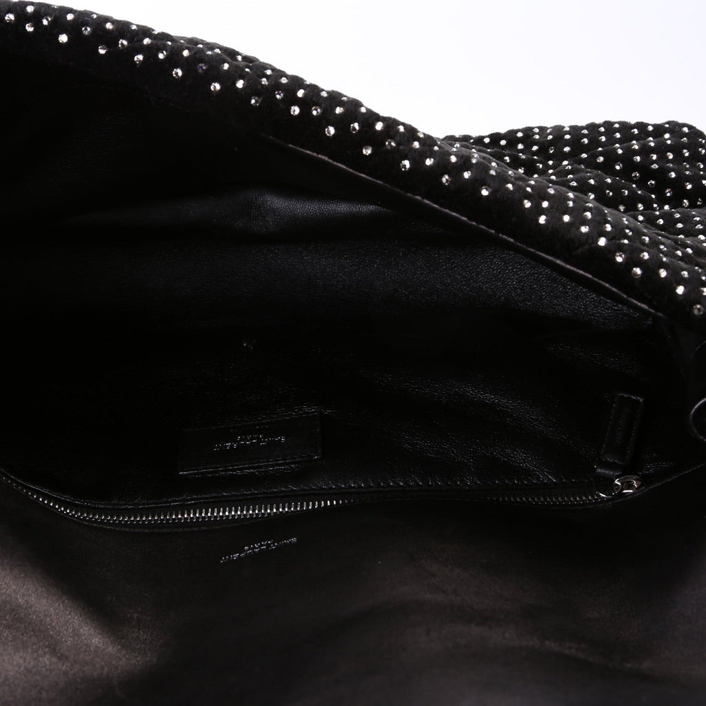 Sade Puffer Envelope Velvet and Lambskin with Rhinestone 655004