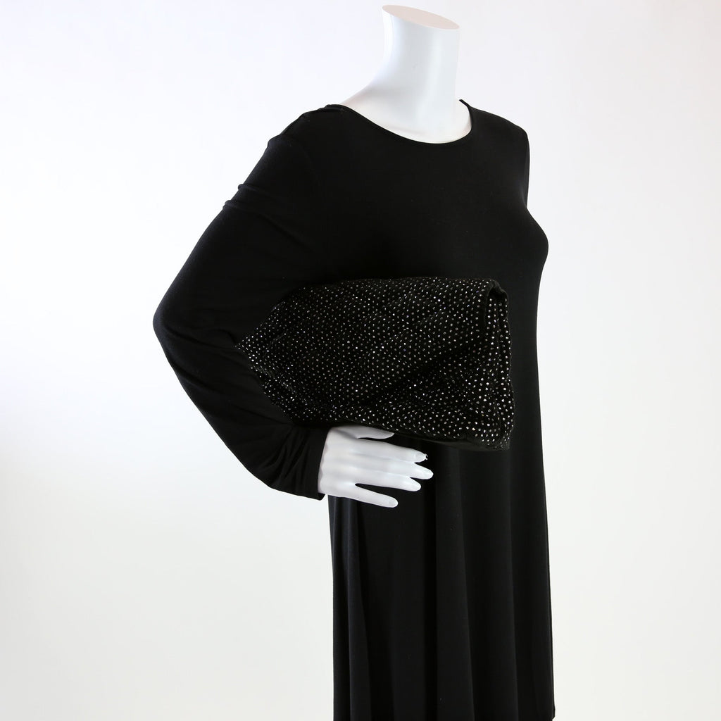 Sade Puffer Envelope Velvet and Lambskin with Rhinestone 655004