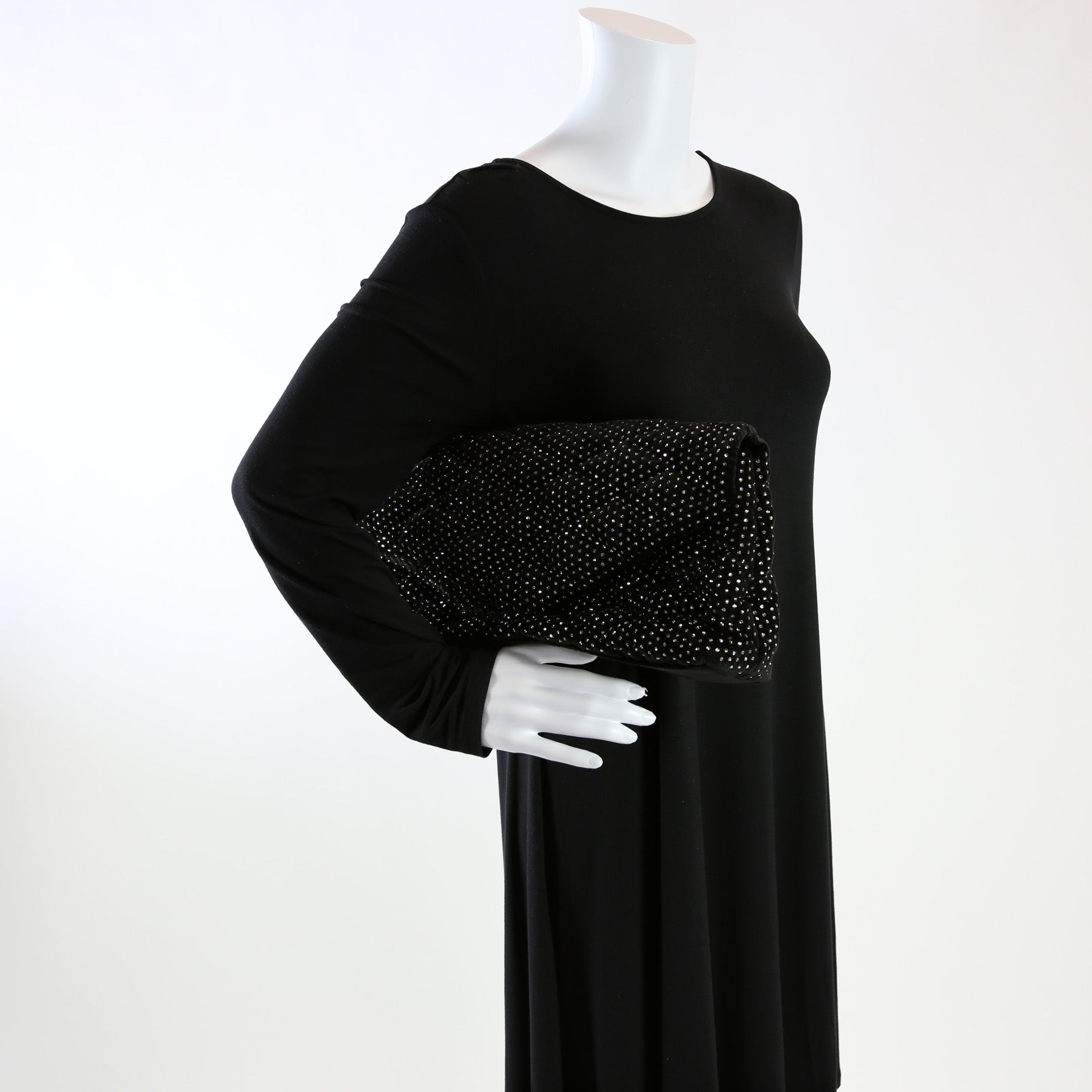 Sade Puffer Envelope Velvet and Lambskin with Rhinestone 655004