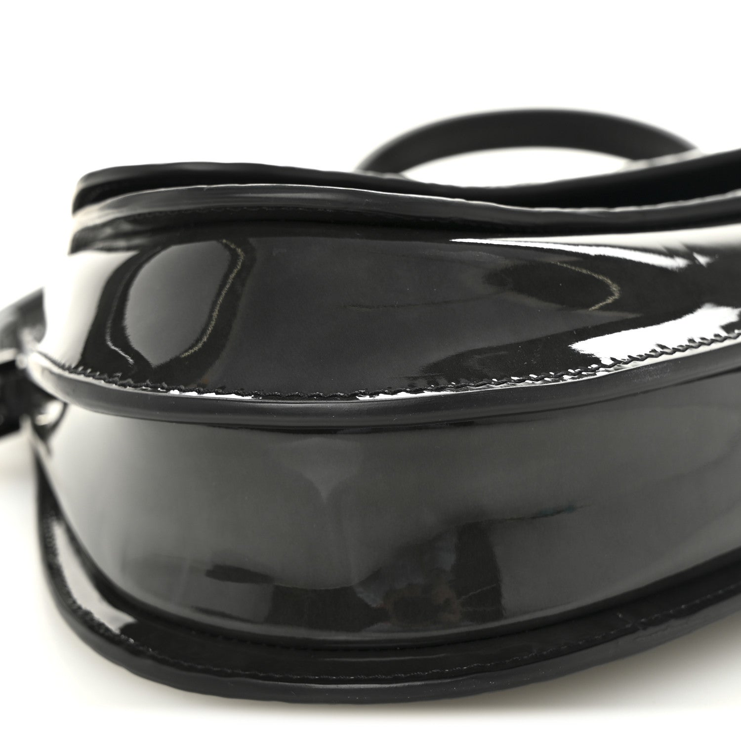 Christian Dior Patent Oblique Embossed Saddle Boxy Bag Black