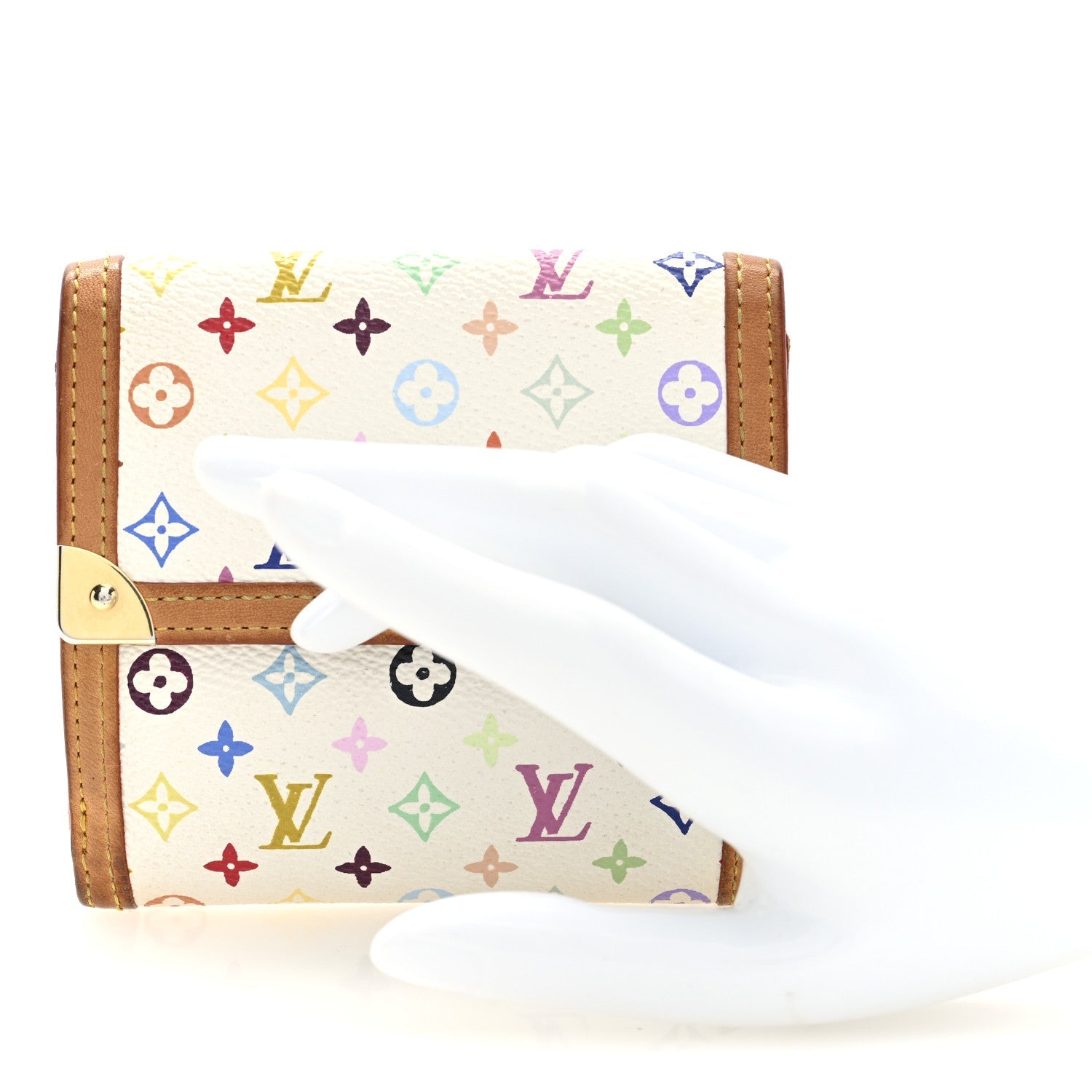 Louis Vuitton Monogram Multicolor Porte-Monnaie Billets Wallet White