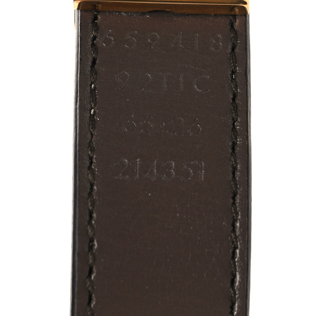 Gucci GG Supreme Monogram Plutone Calfskin Double G Reversible Belt Beige Ebony