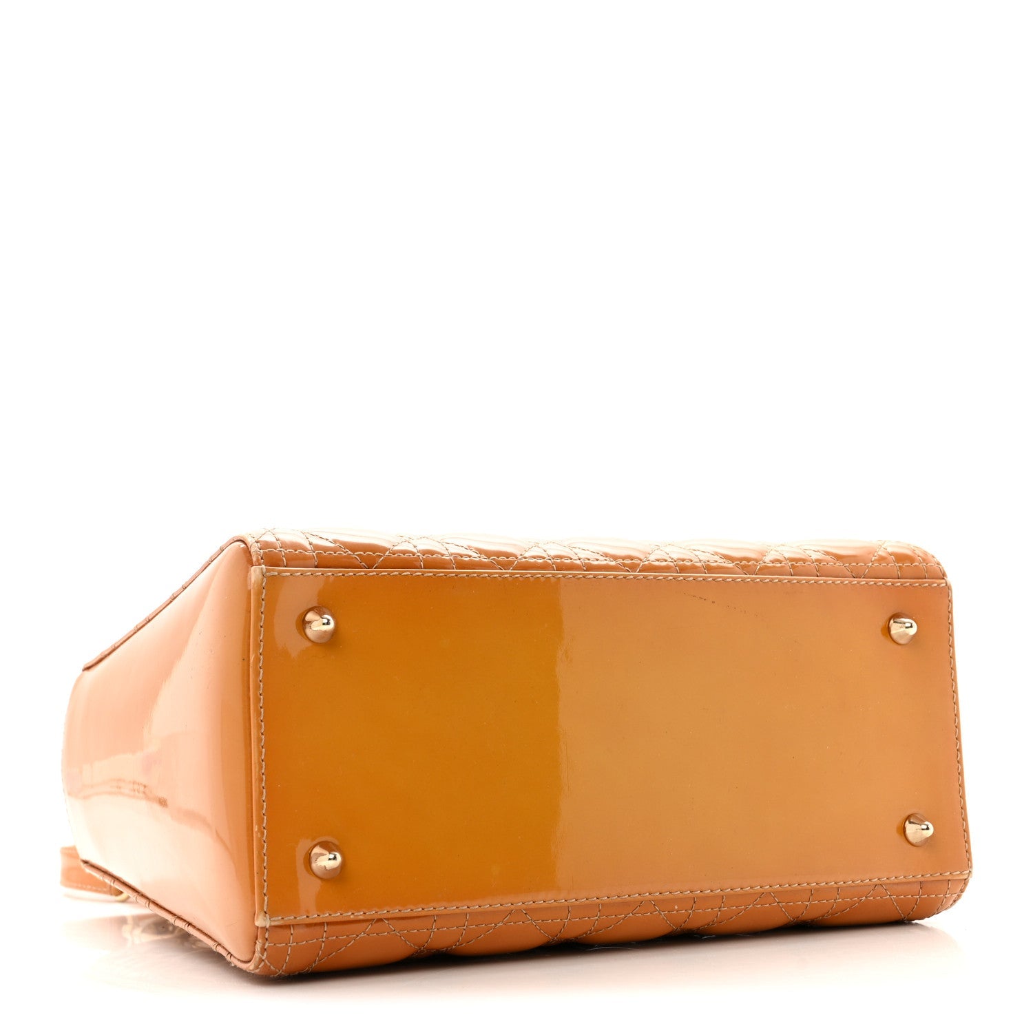 Christian Dior Patent Cannage Medium Lady Dior Dark Beige