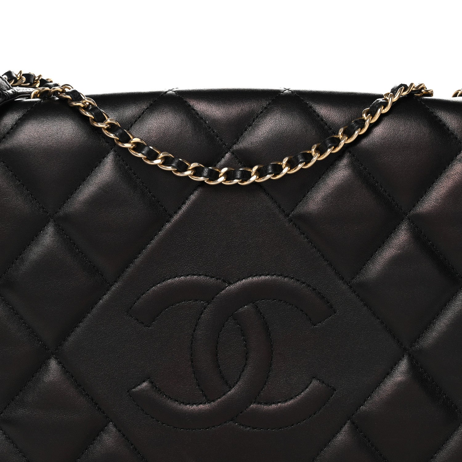 Chanel Lambskin Quilted Medium Diamond CC Flap Black