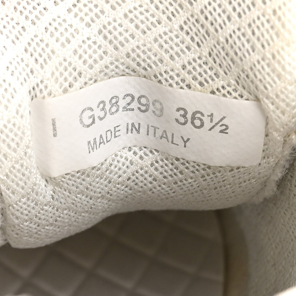 Nylon Calfskin Suede Womens CC Sneakers 36.5 Grey White
