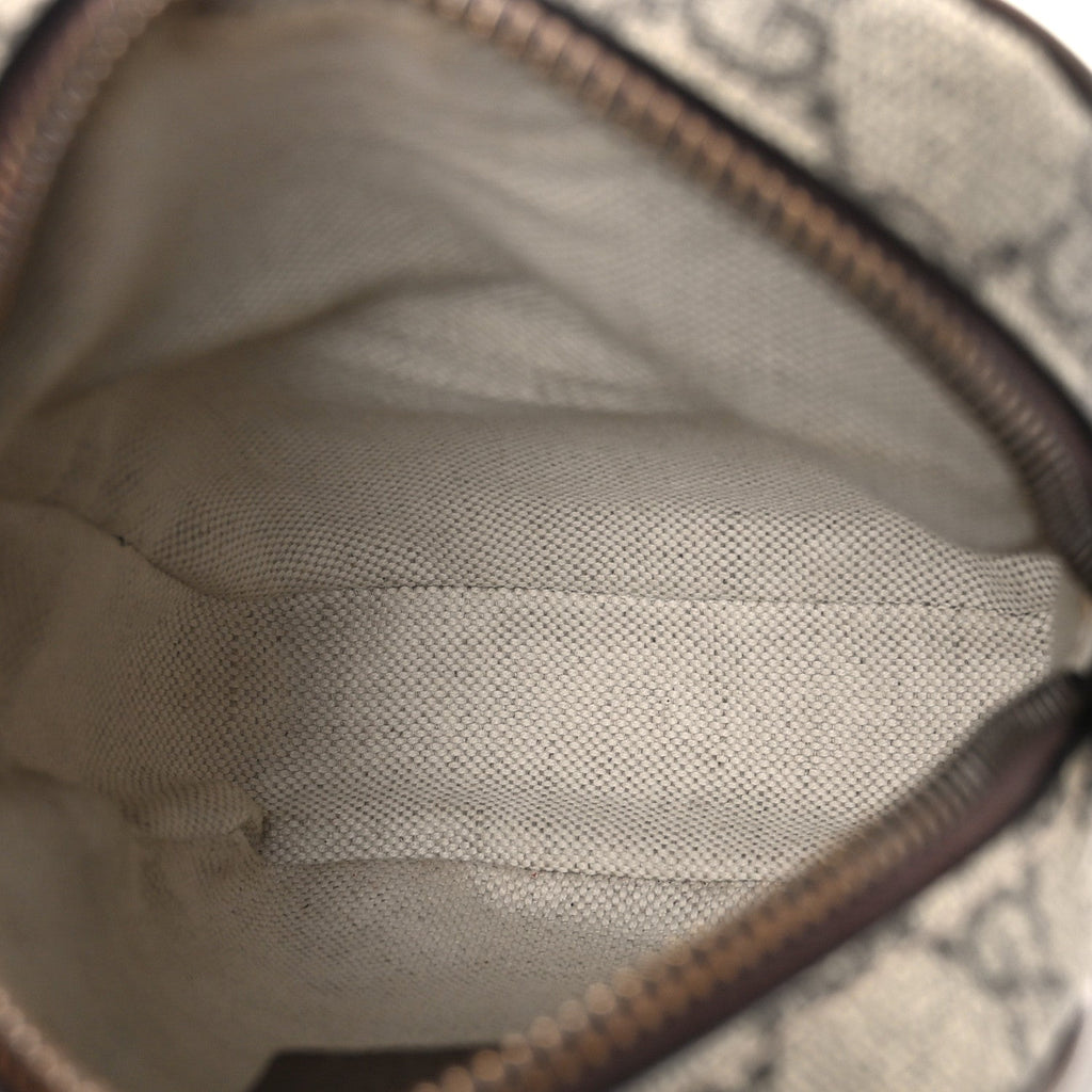 Gucci GG Supreme Monogram Mini Neo Vintage Double Zip Messenger Bag Beige New Acero Crop