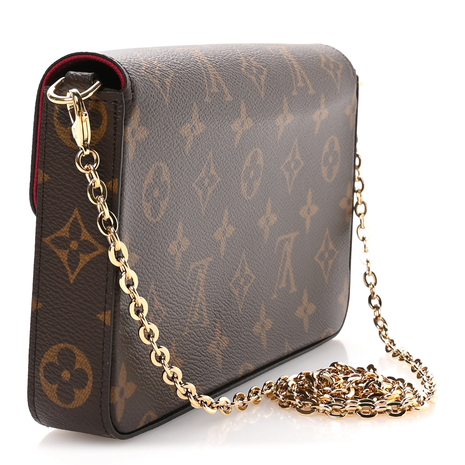 Louis Vuitton Monogram Pochette Felicie Chain Wallet Fuchsia