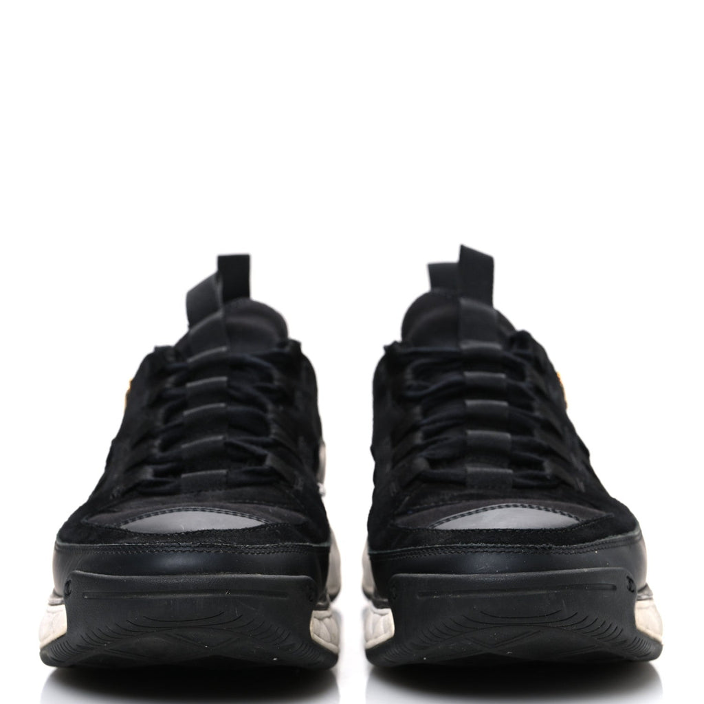 Fabric Calfskin Suede CC Sneakers 41 Black