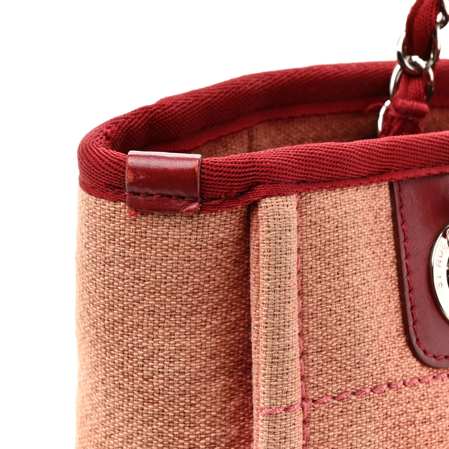 Chanel Canvas Mini Deauville Tote Red