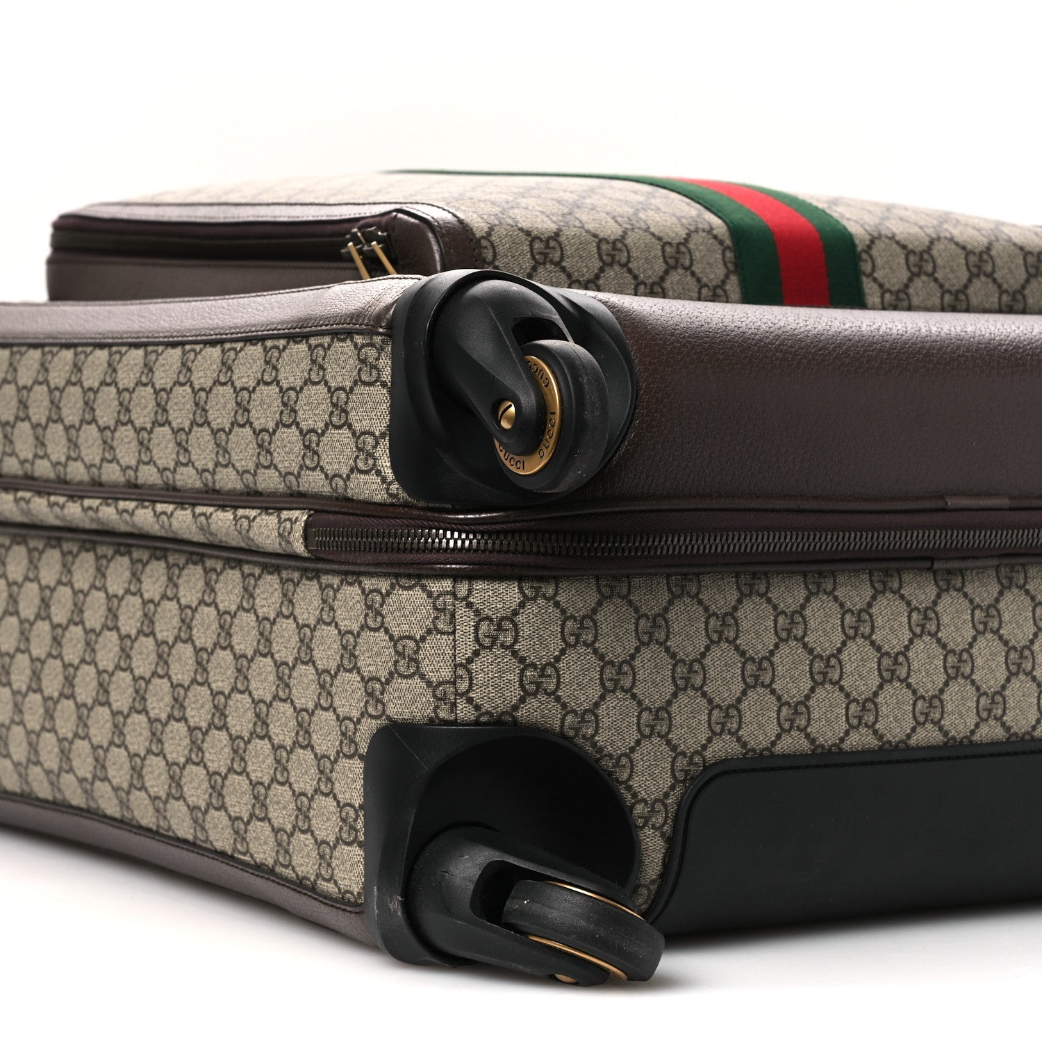Gucci GG Supreme Monogram Web Medium Savoy Trolley Beige Ebony