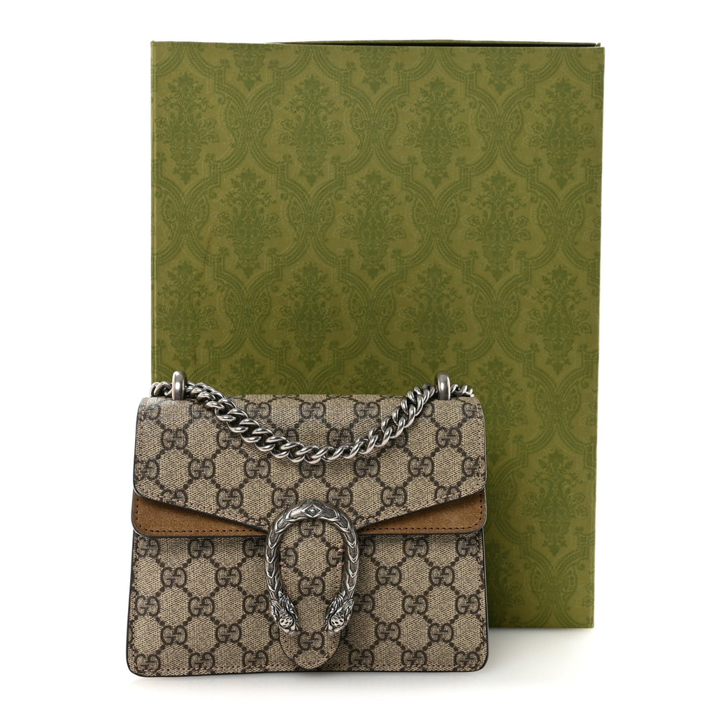 Gucci GG Supreme Monogram Mini Dionysus Shoulder Bag Taupe