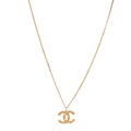 Chanel Tweed Effect CC Necklace Gold