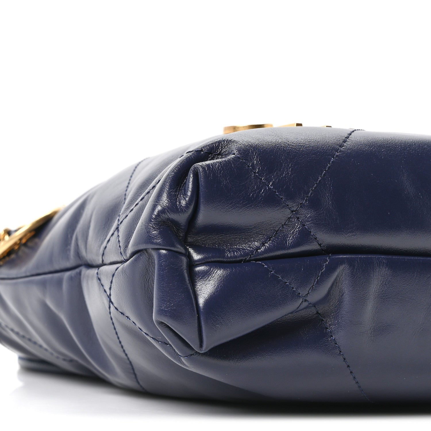 Chanel Shiny Calfskin Quilted Mini Chanel 22 Navy Blue