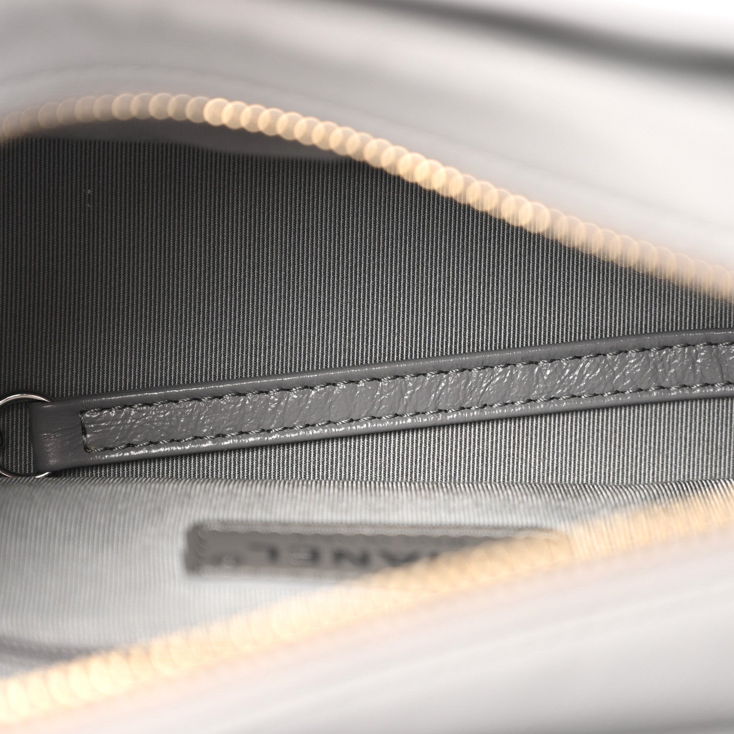 Chanel Aged Calfskin Chevron Quilted Small Gabrielle Hobo Grey