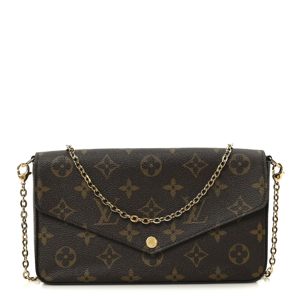 Louis Vuitton Monogram Pochette Felicie Chain Wallet Fuchsia