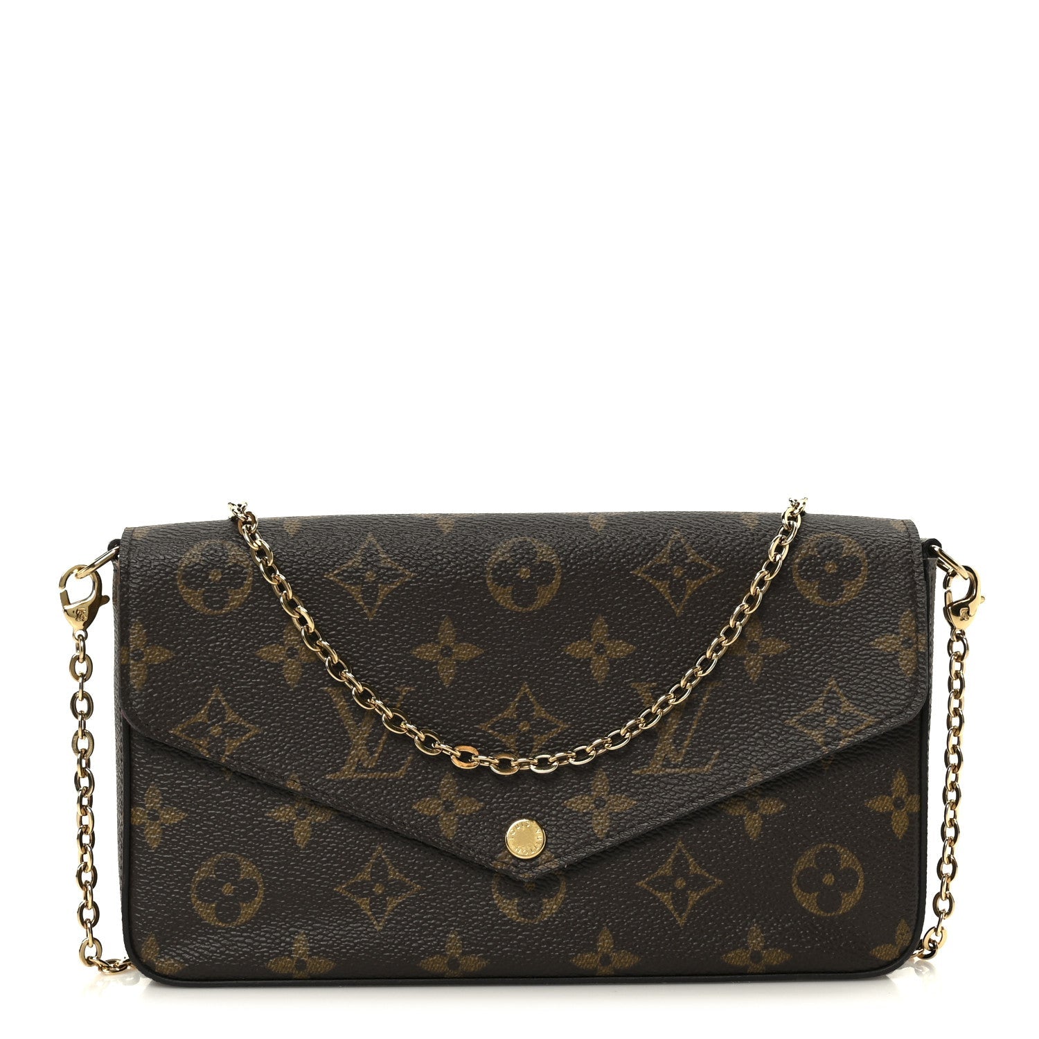 Louis Vuitton Monogram Pochette Felicie Chain Wallet Fuchsia